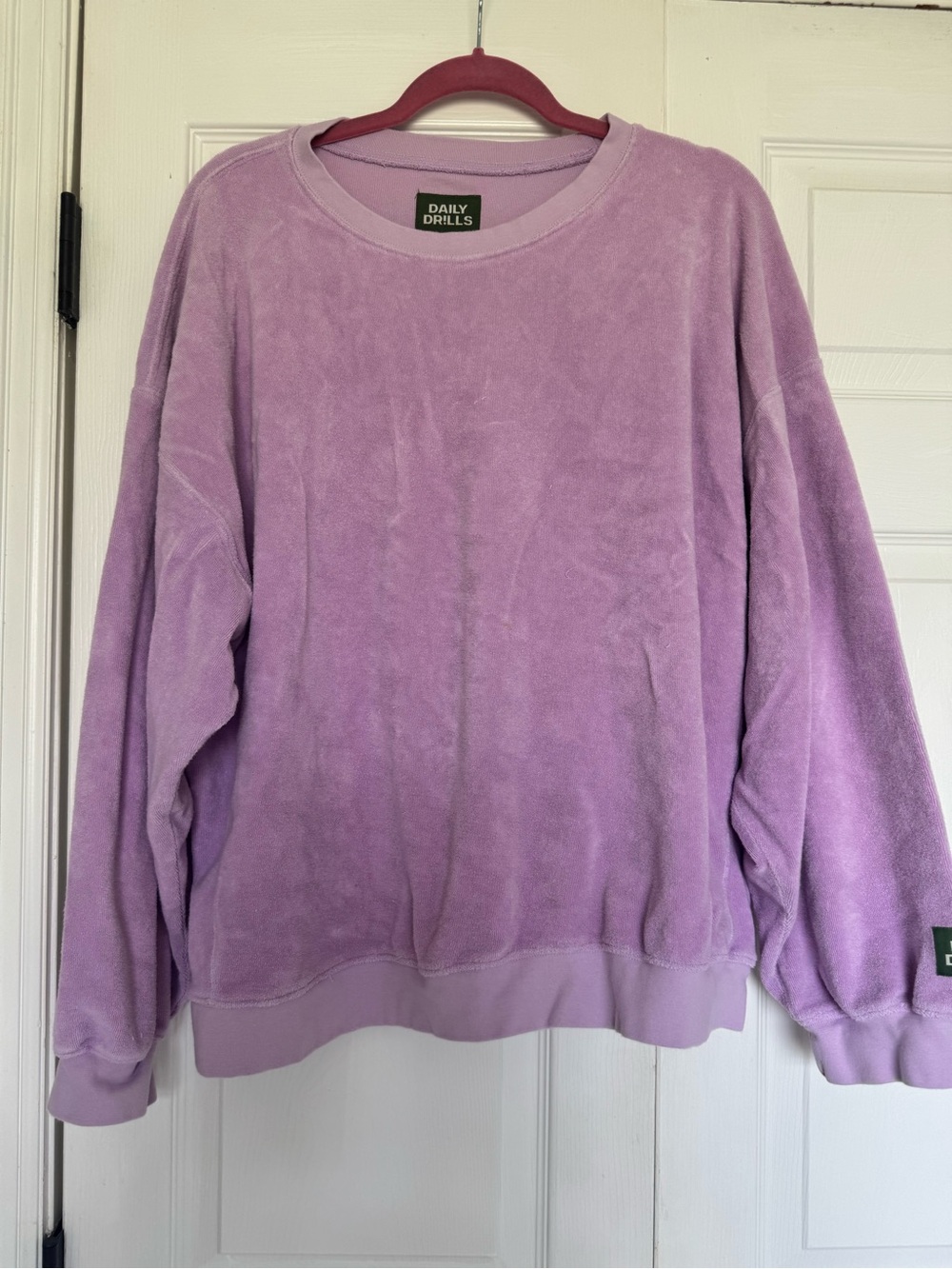 Daily Drills Pastel Lavender Plush Crewneck Sweater